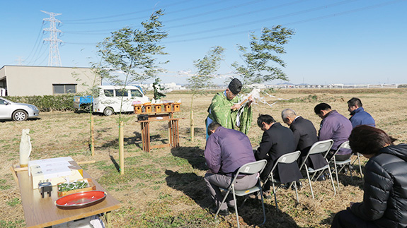 2019/1/11　 境女塚49区画分譲地　地鎮祭を行いました。